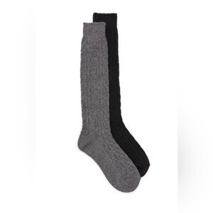 Muk Luks 2 Pair Pack ~ Knee High Socks
Charcoal/Black
New with Tags